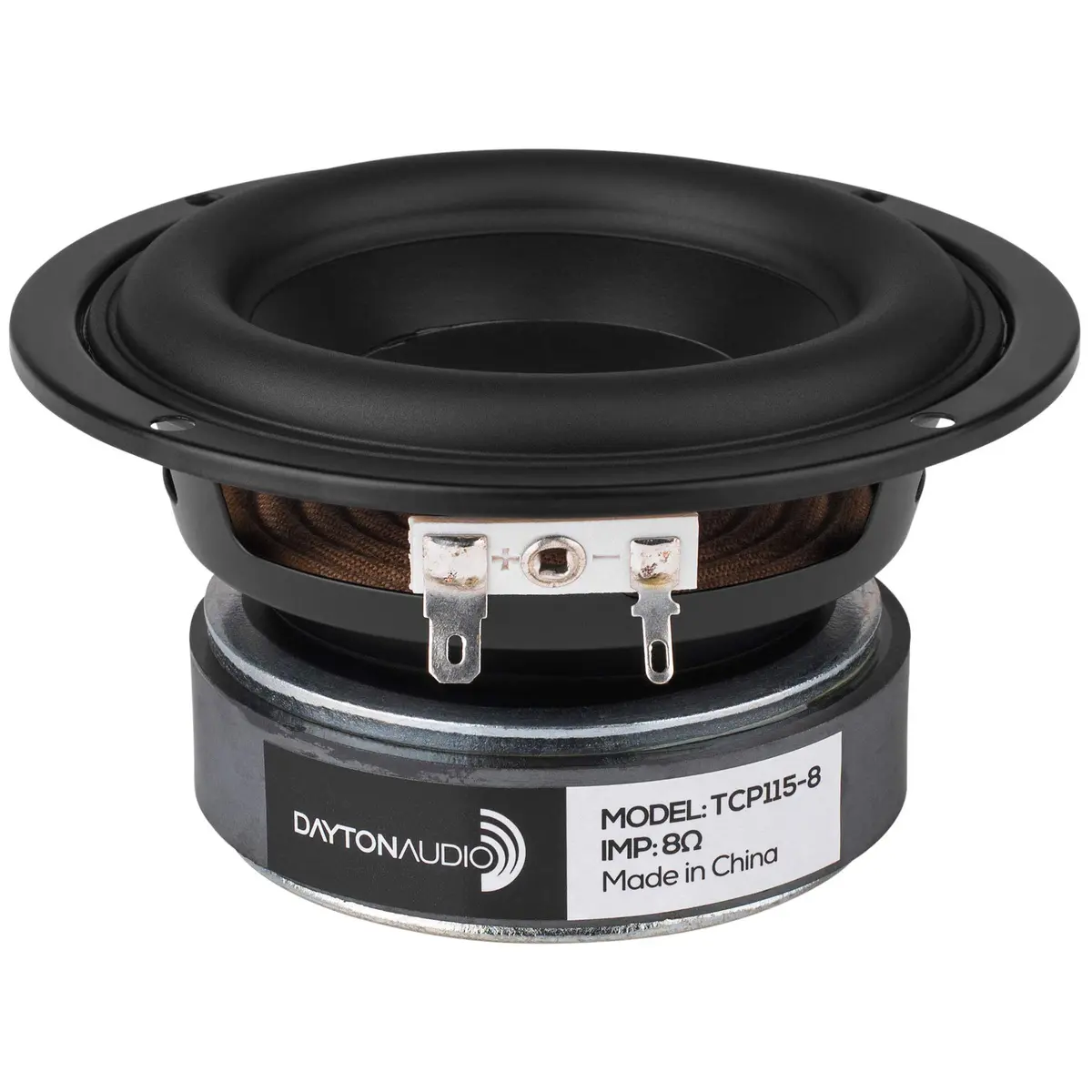 Dayton Audio TCP115-8 4" Treated Paper Cone Midbass Woofer 8 Ohm | Compact 4-inch speaker with high excursion and low Fs for car audio - main product image