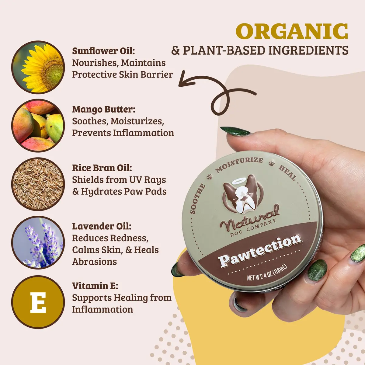 Natural Dog Company PawTection Dog Paw Wax 1 oz | Lick Safe, All-Natural Paw Protector for Hot Pavement & Rough Terrain - view 3