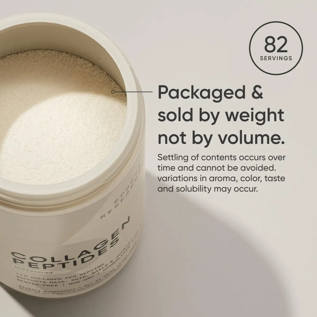 Sports Research Collagen Peptides Protein Powder 2lb (907g) | Hair, Skin & Joint Support - view 6
