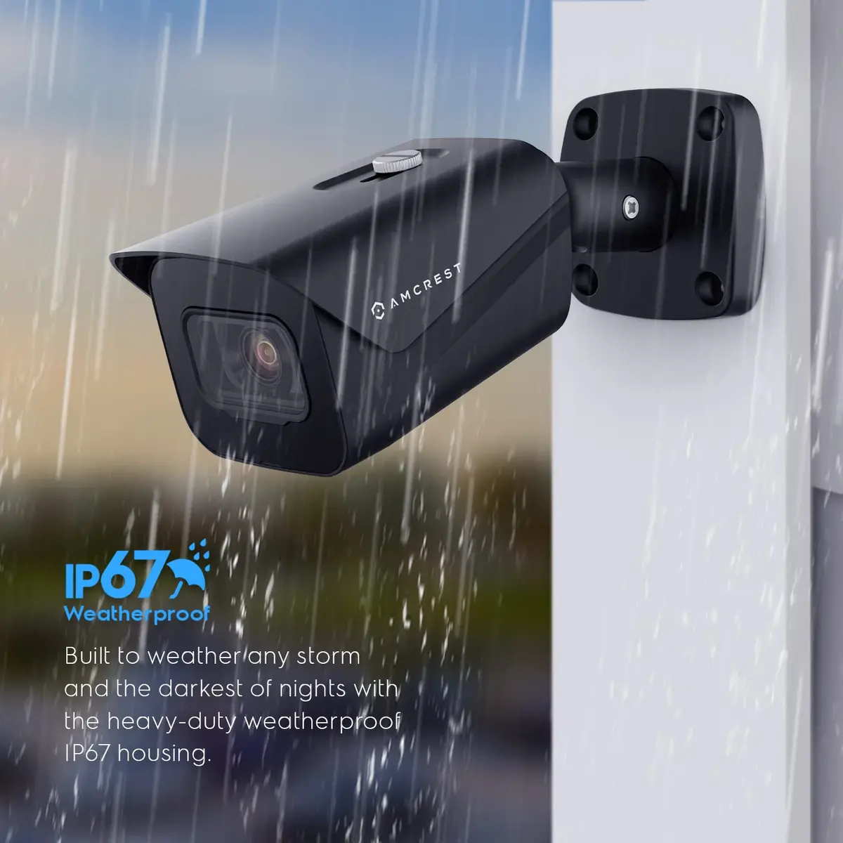 Amcrest UltraHD 4K Outdoor Bullet Security IP POE Camera, 98ft NightVision, 2.8mm Lens, IP67 Weatherproof, 256GB MicroSD Recording, Black (IP8M-2496EB-V2) - view 4