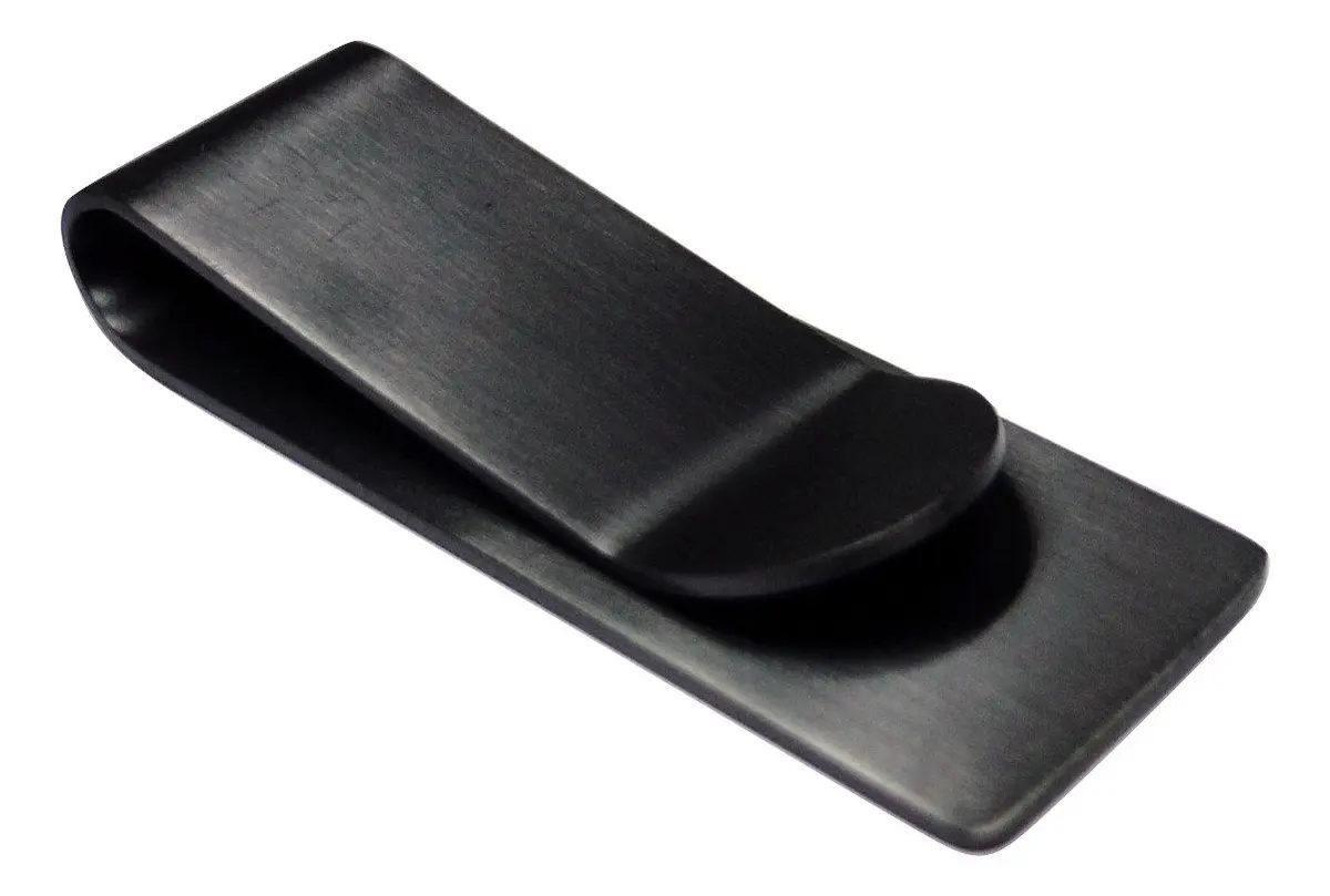 Tapp Collections Silver Stainless Steel Slim Money Clip #3 - Black | Modern, Durable & Perfect Gift - main product image