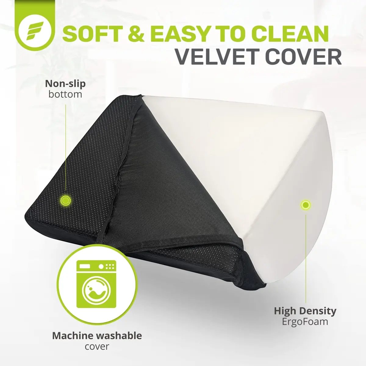 ErgoFoam Ergonomic Foot Rest Under Desk - Premium Velvet Foam Support for Lumbar & Back Pain - view 7
