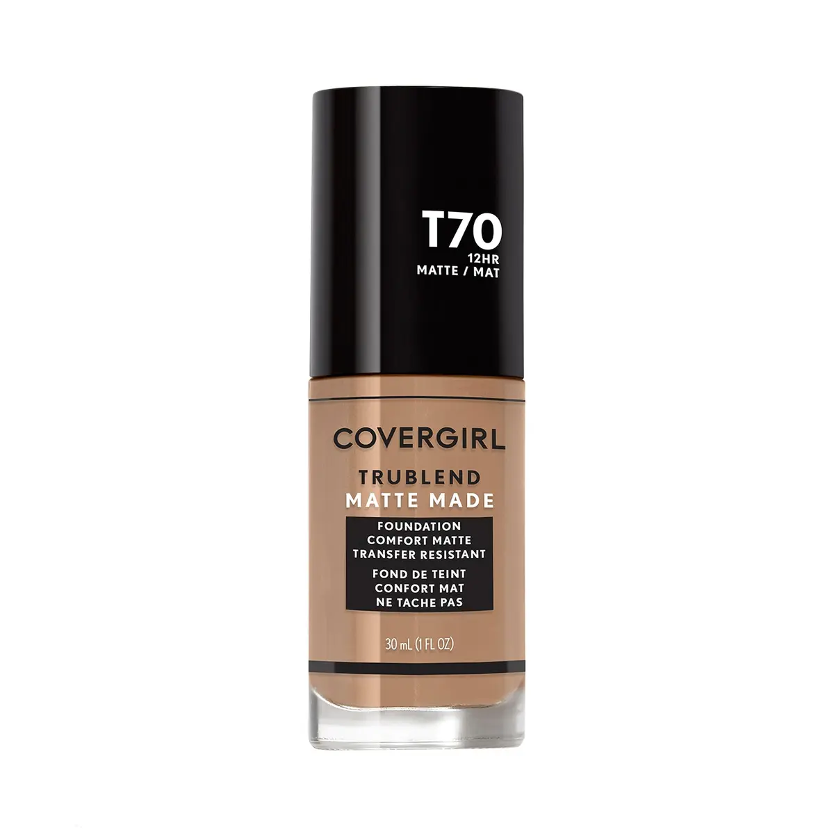 COVERGIRL TruBlend Matte Made Liquid Foundation, Caramel | Flawless Matte Finish, Long-Lasting 12H - main product image
