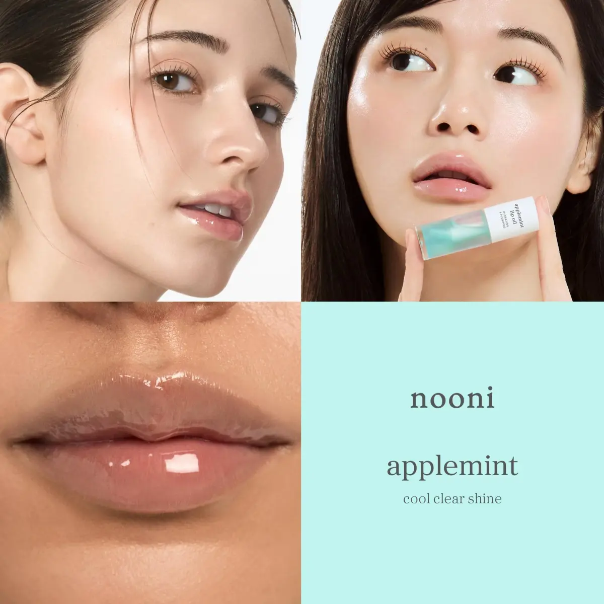 NOONI Korean Lip Oil Applemint 0.12 Fl Oz (3.55 ml) | Hydrating Tinted Gloss - view 4