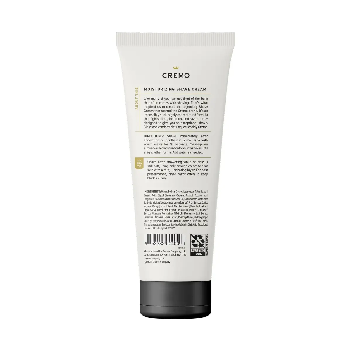 Cremo Shaving Cream for Sensitive Skin, 360ml (12 Fl Oz) | Ultra-Slick Formula Fights Nicks & Razor Burn - view 3