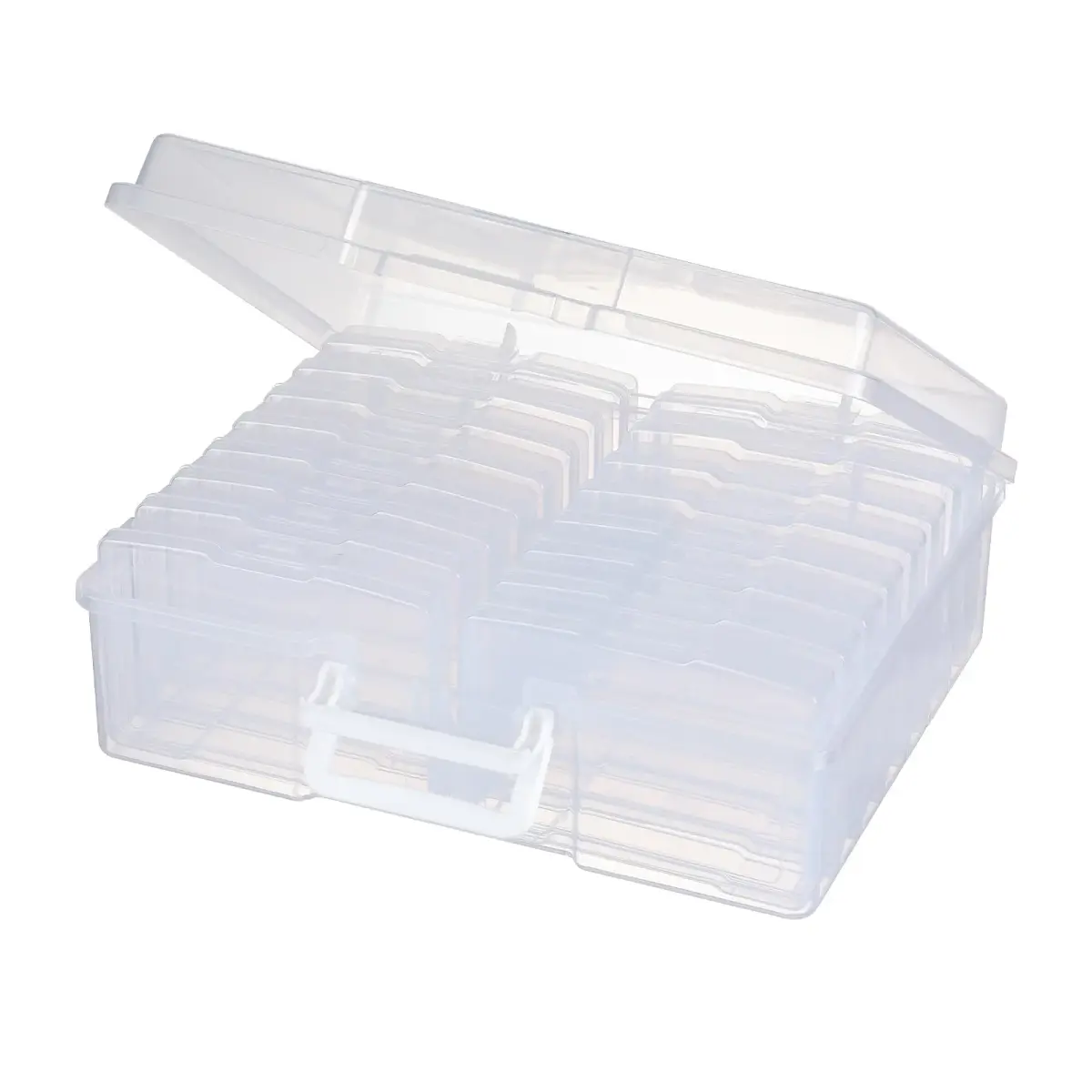 novelinks Photo Storage Box with 16 Inner Cases | Holds 1600 Photos & Crafts | Clear Plastic Organizer - main product image