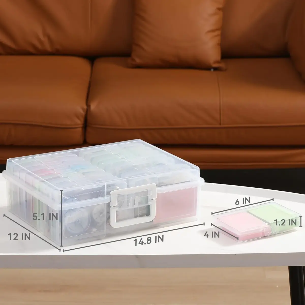 novelinks Photo Storage Box with 16 Inner Cases | Holds 1600 Photos & Crafts | Clear Plastic Organizer - view 2
