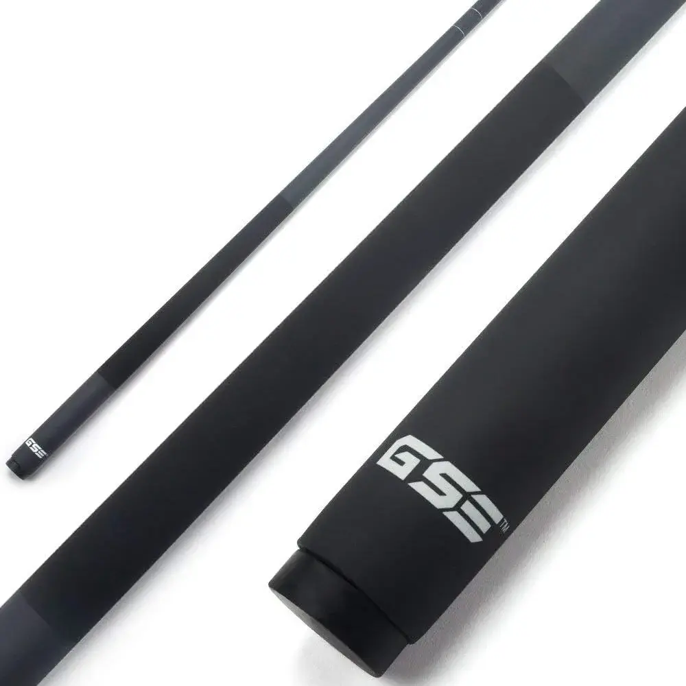 GSE Games & Sports Expert Matte Black 21oz Pool Cue Stick | 13mm Leather Tip, 3/8x10 Stainless Steel Joint - main product image