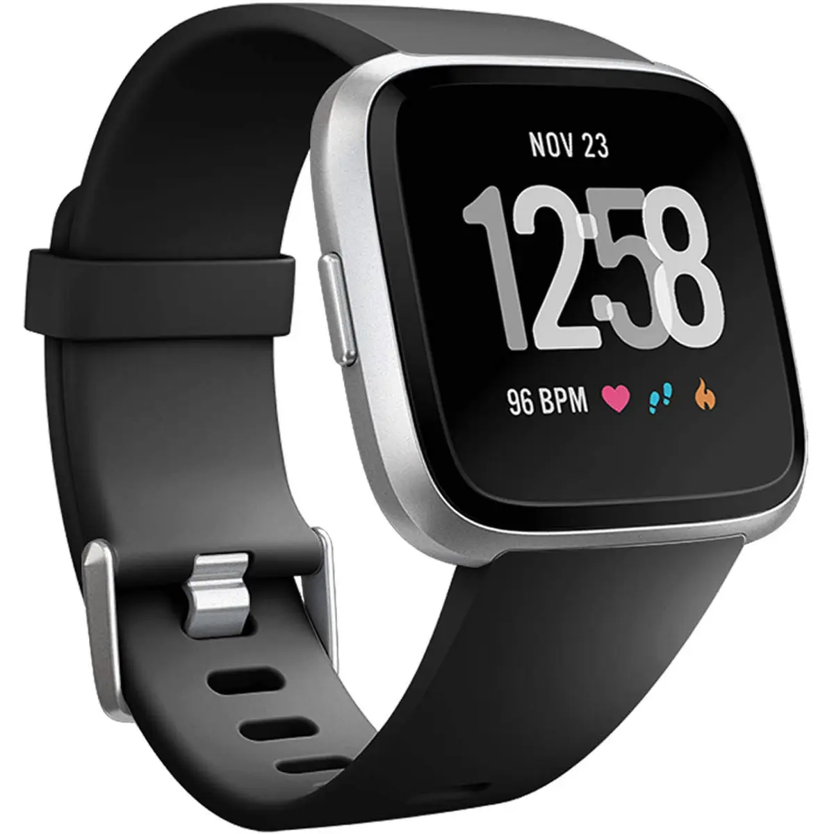Wepro Sport Bands Compatible with Fitbit Versa 2, Versa Lite, Versa (Large, Black) | Soft Elastomer, Sweat-Resistant, Secure Buckle - main product image