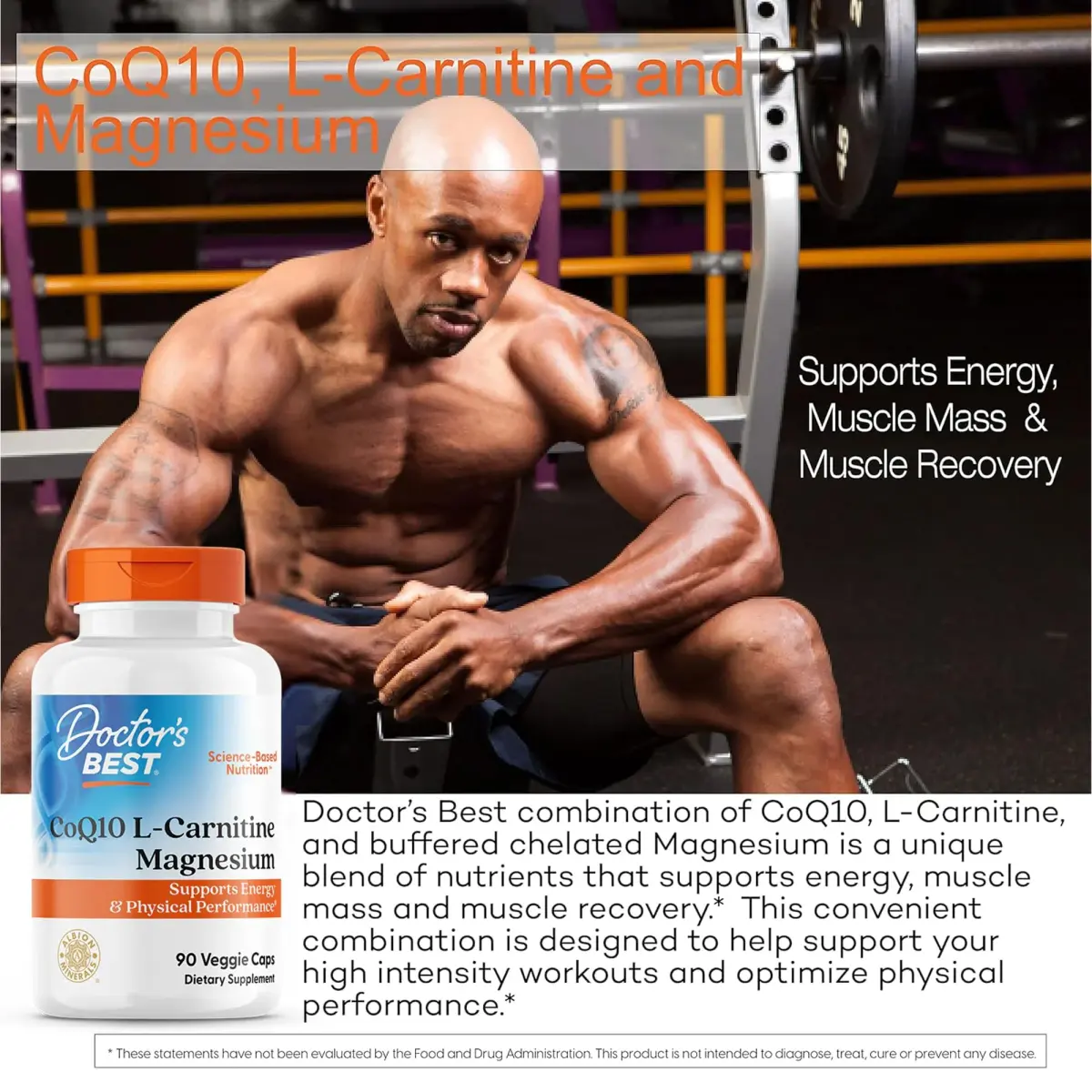 Doctor's Best CoQ10 L-Carnitine Magnesium Supplement 90 Veg Caps | Energy & Exercise Support for Men & Women - view 5