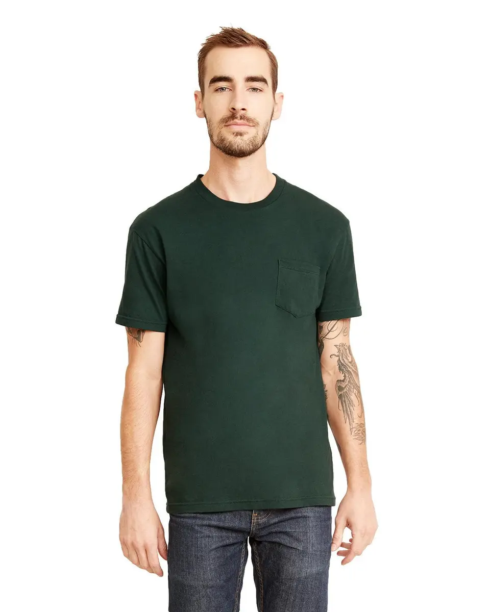 Next Level Unisex Pocket Crew S Forest Green | 100% Cotton Casual T-Shirt for Men - main product image