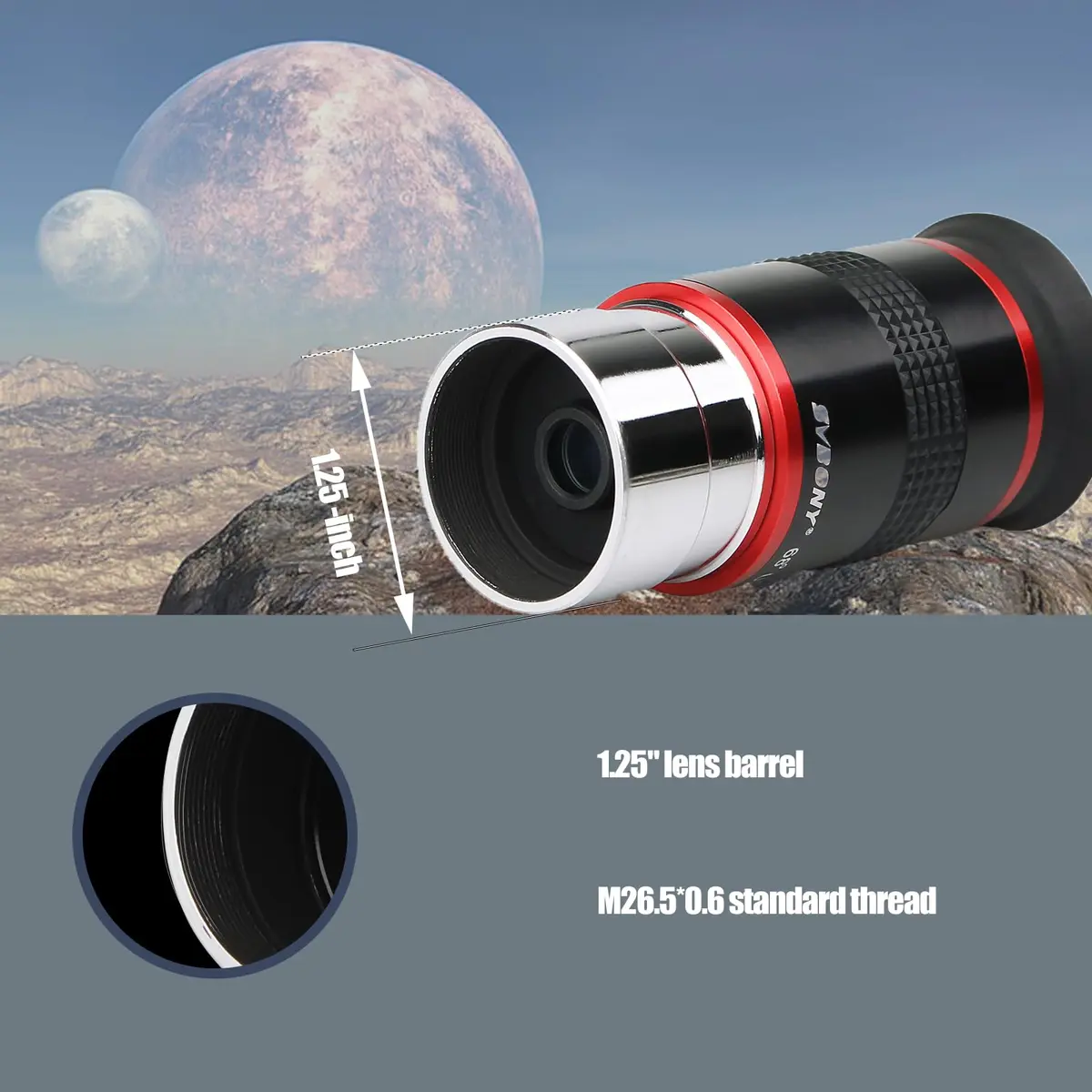 SVBONY 6mm Ultra Wide Angle Telescope Eyepiece | 68 Degree FOV, 1.25 Inch Barrel - view 4