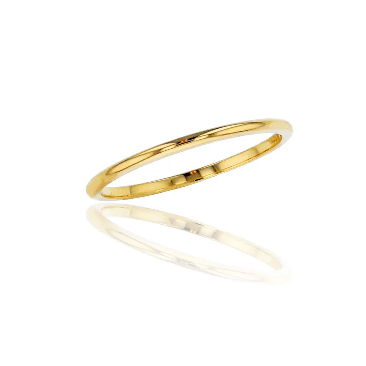 DECADENCE 14K Yellow Gold 1mm Polished Wedding Band Size 6.5 | Classic Plain Ring for Weddings - main product image