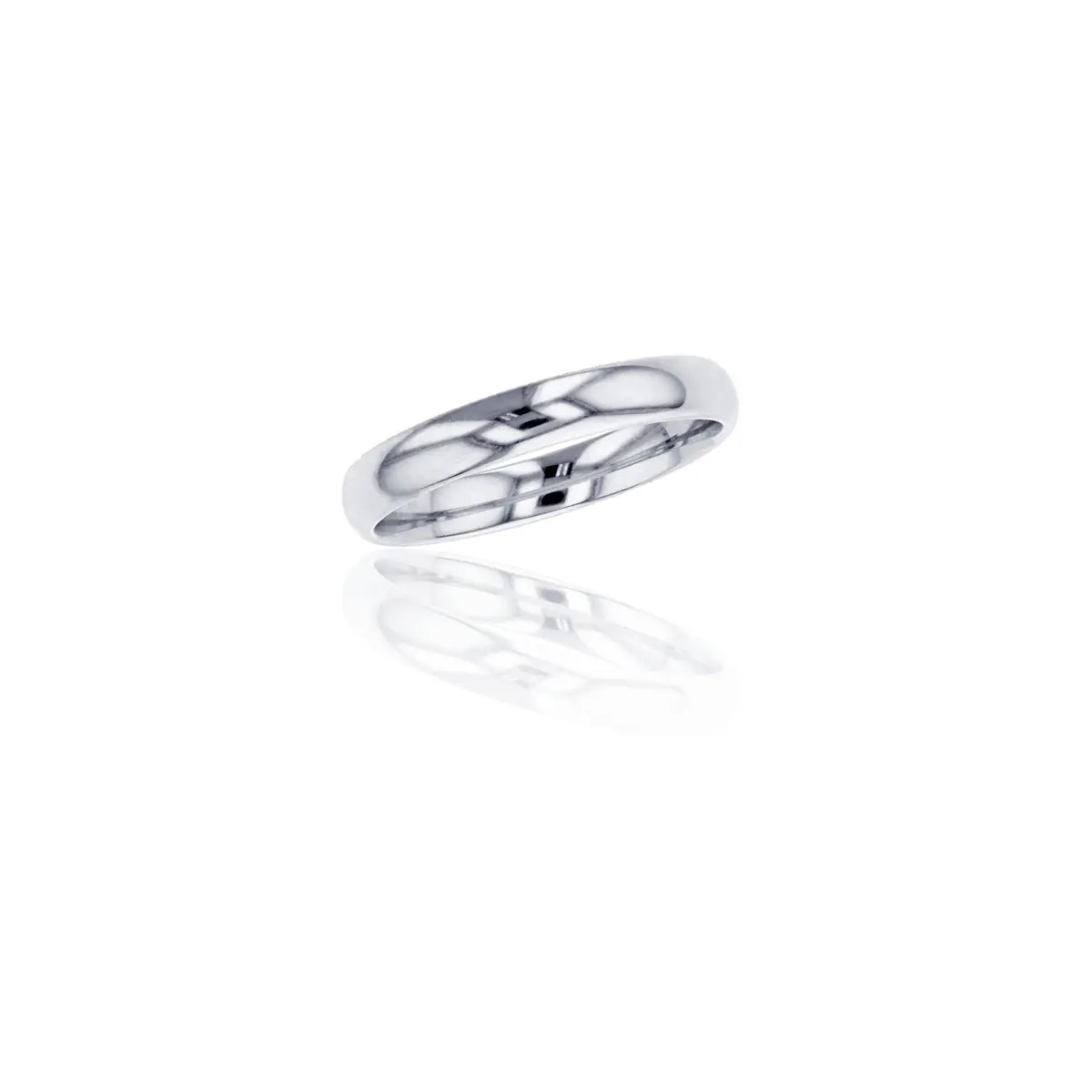 DECADENCE 14K White Gold 3mm Wedding Band Size 7 | Polished Plain Ring for Wedding & Engagement - main product image
