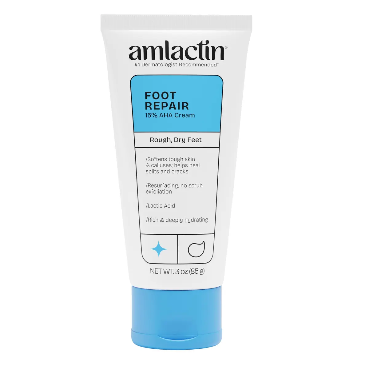 AmLactin Foot Repair Cream 3 oz (85g) | 15% Lactic Acid for Cracked Heels - main product image