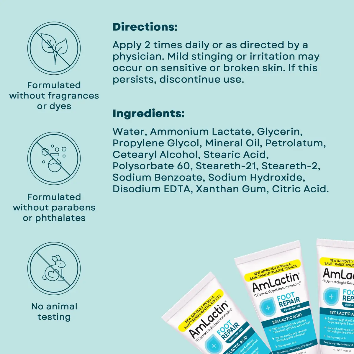 AmLactin Foot Repair Cream 3 oz (85g) | 15% Lactic Acid for Cracked Heels - view 6