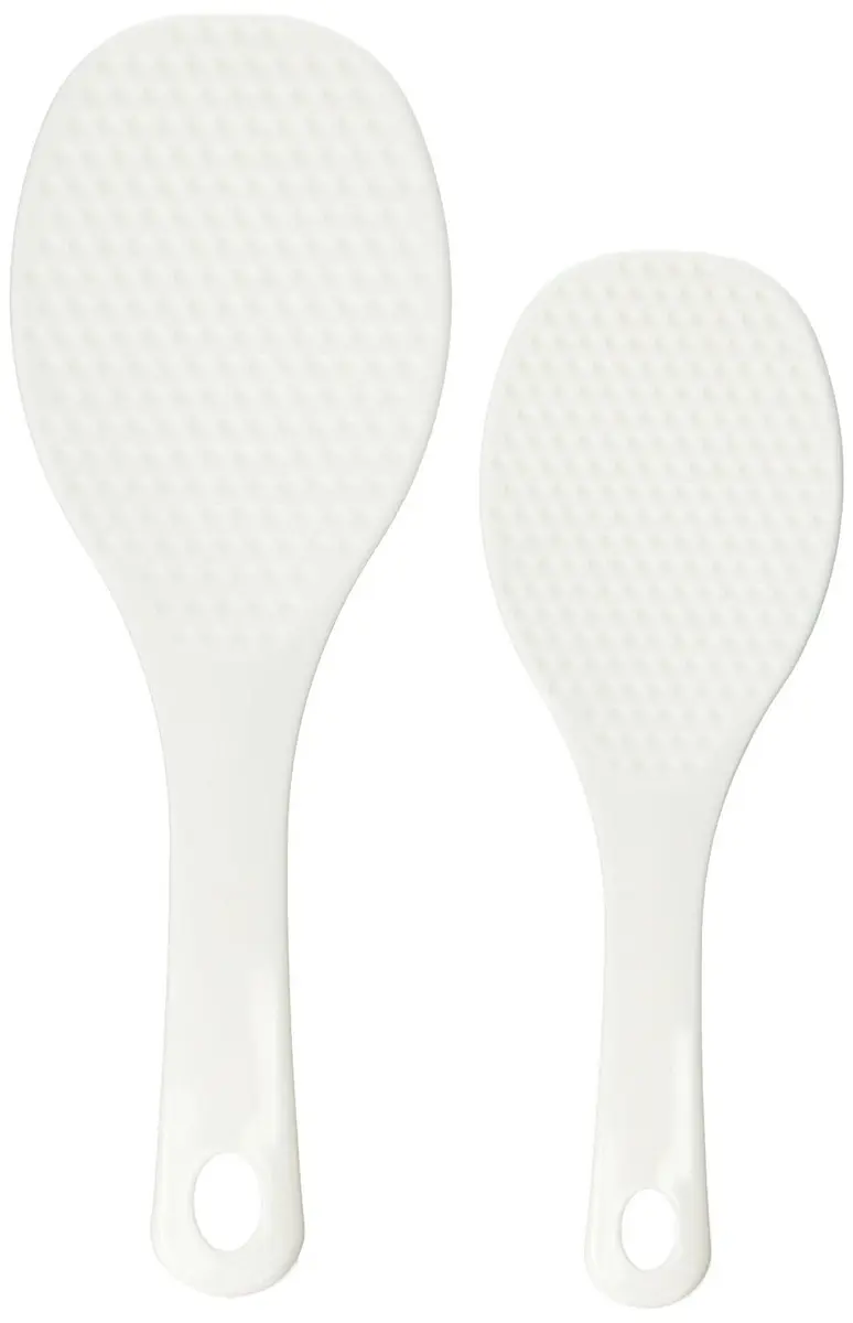 Inomata White Rice Paddle Set | 2-Pack, 19cm (7.5") & 16cm (6.25") - main product image