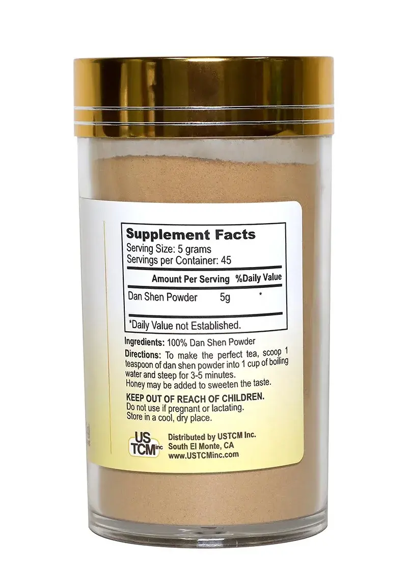 USTCM Dan Shen Powder Salvia Miltiorrhiza Root Powder 227 g (8 oz) | Herbal Supplement for Tea - view 2