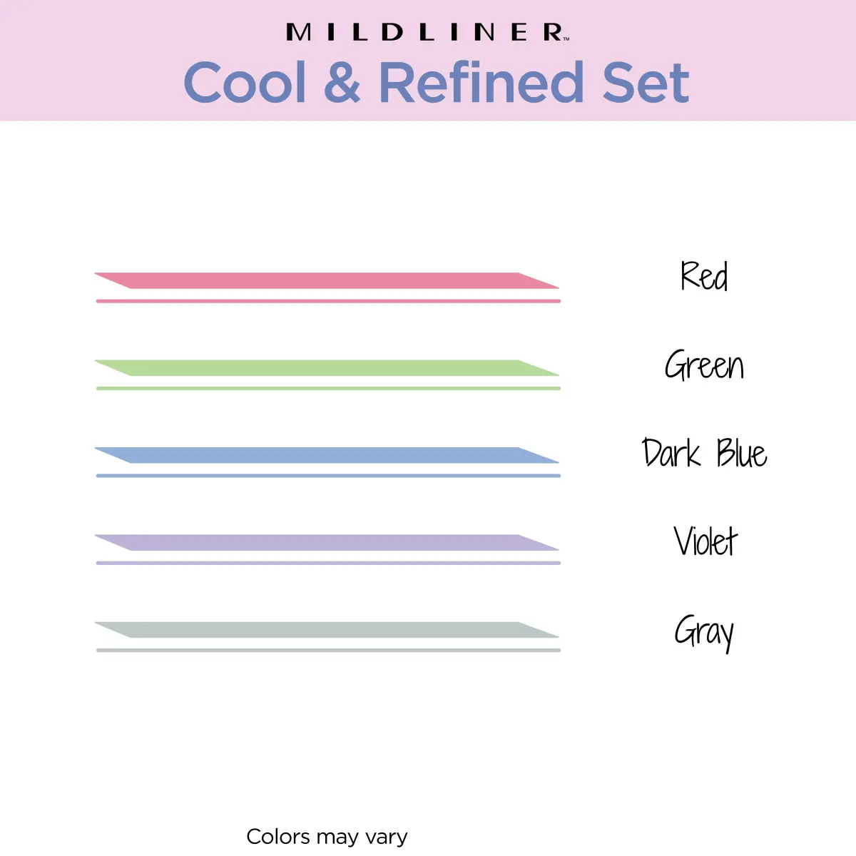 Zebra Pen Mildliner Highlighters Cool and Refined Dual Tip 5-Pack | No Bleed Ink for Study and Creative Use - view 5
