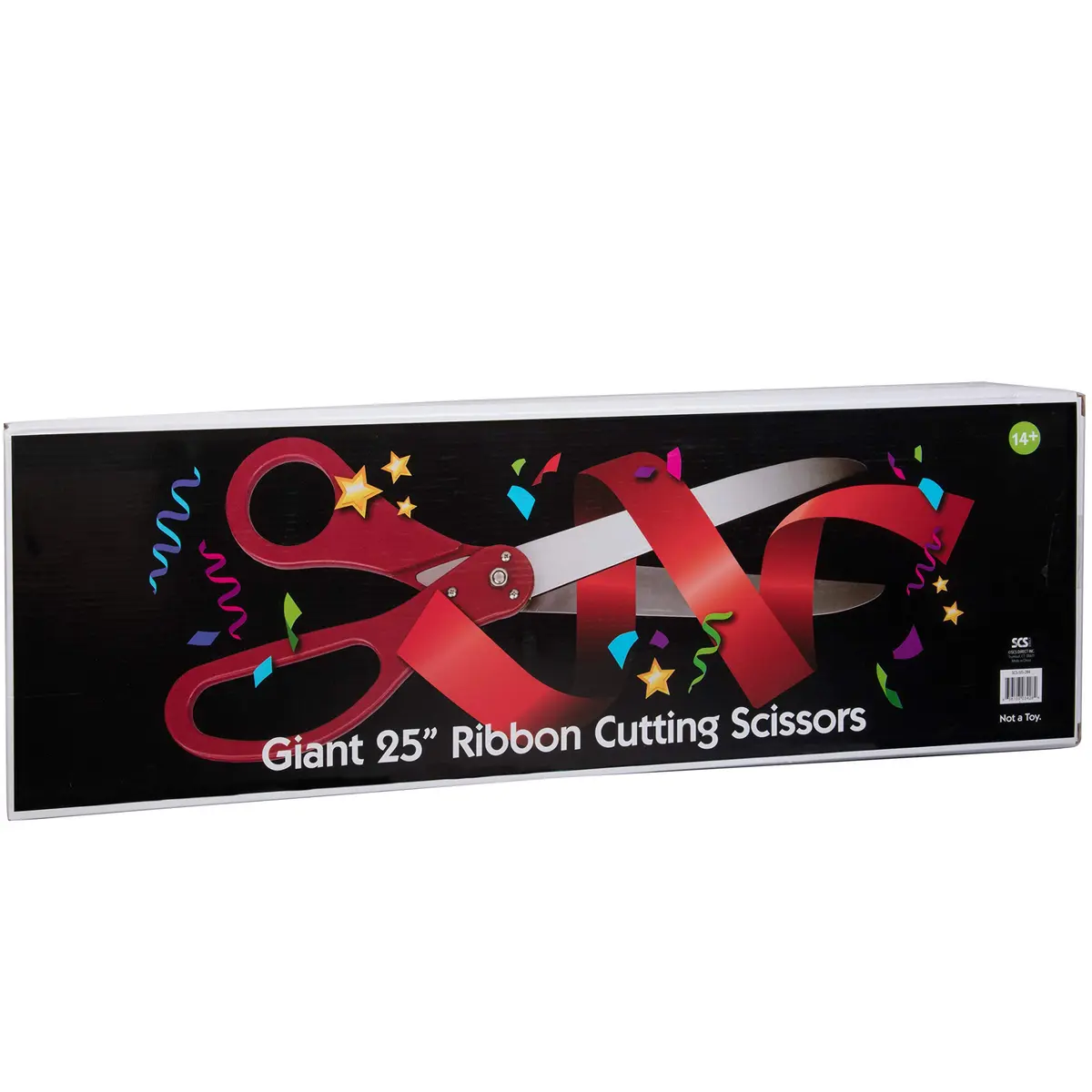SCS Direct Giant Ribbon Cutting Scissors Set with Red Ribbon 25" | Heavy Duty for Ceremonial Events - view 3
