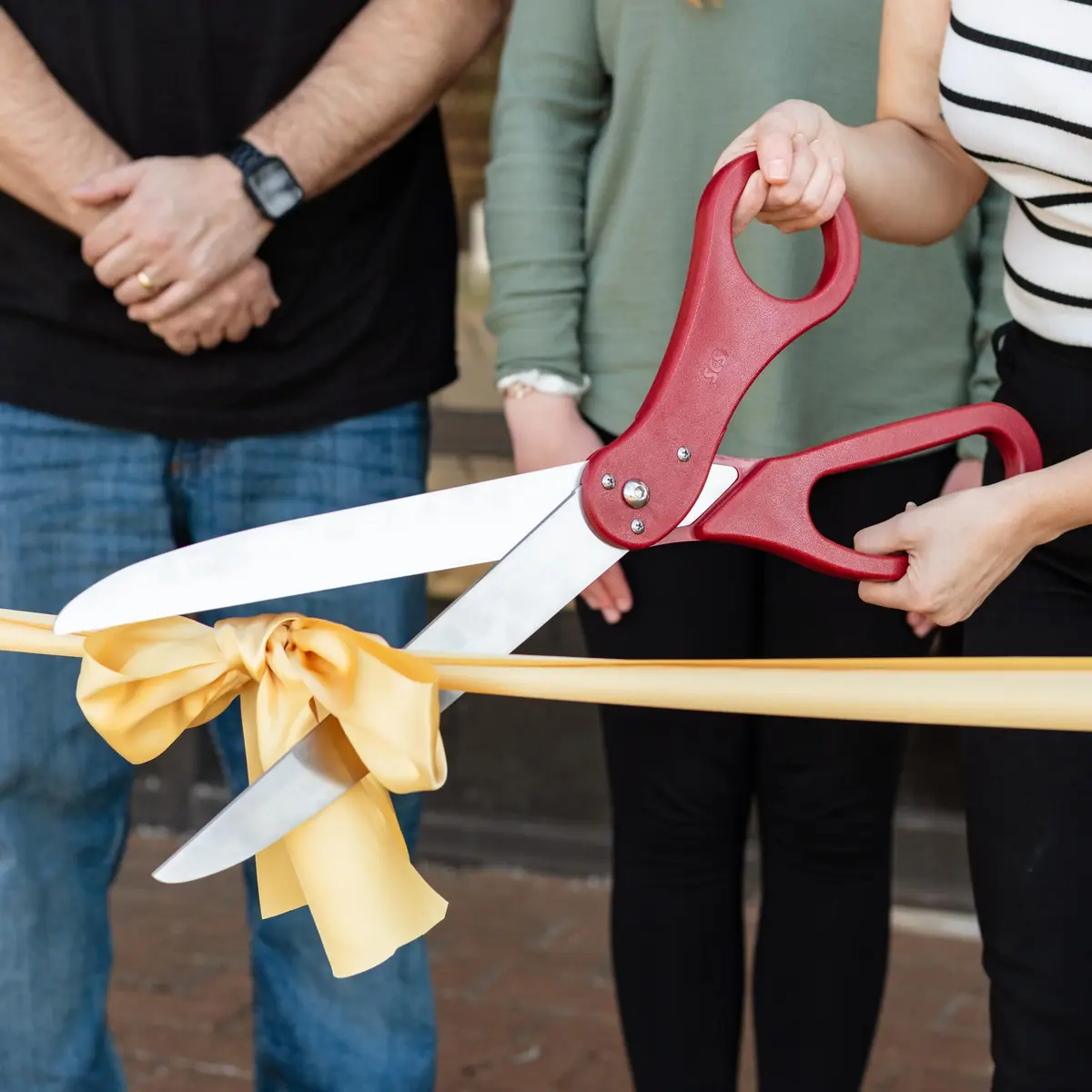 SCS Direct Giant Ribbon Cutting Scissors Set with Red Ribbon 25" | Heavy Duty for Ceremonial Events - view 4