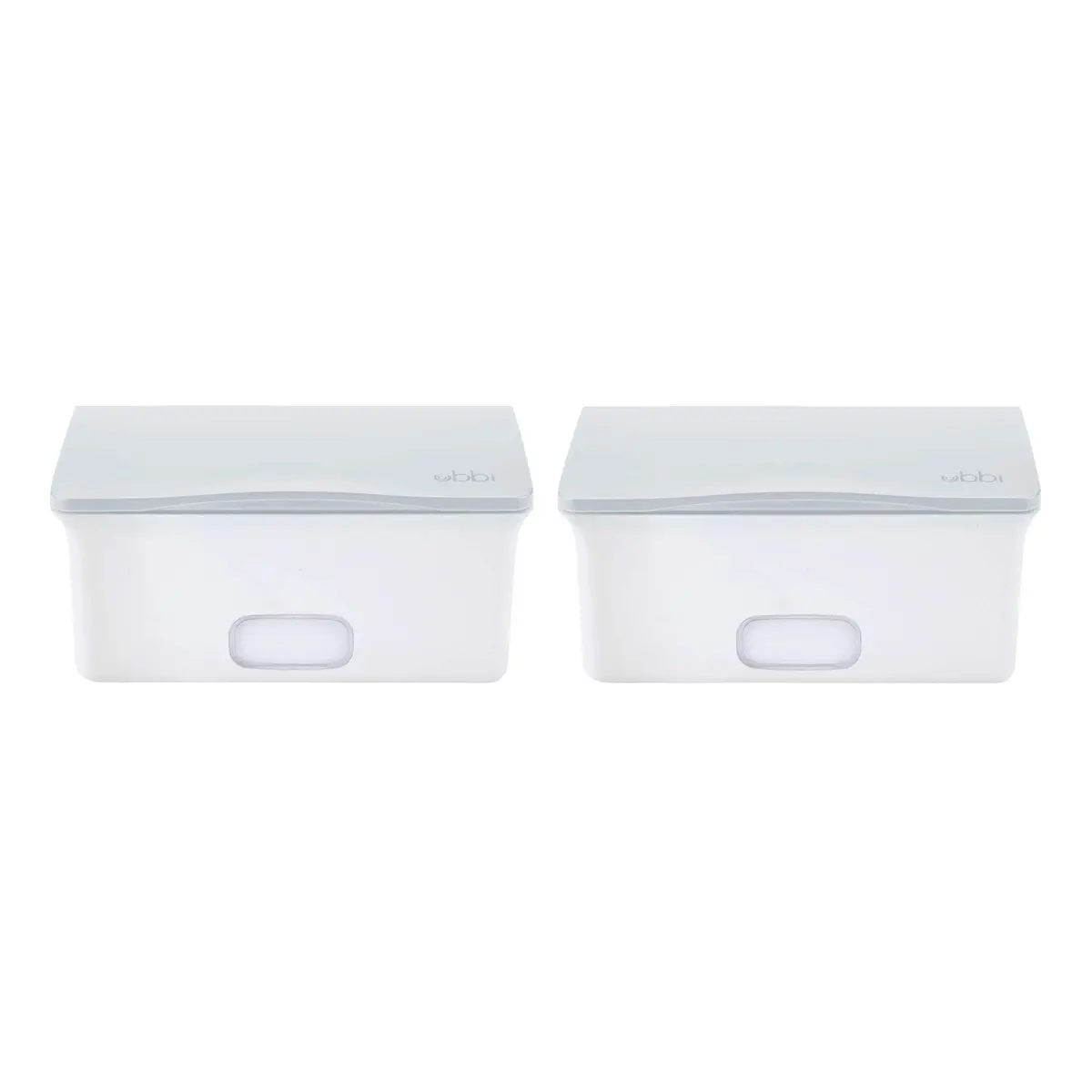 Ubbi Baby Wipes Dispenser with Weighted Plate, Gray 2 Pack | Keeps Wipes Fresh & Moist for Easy Diaper Changes - main product image