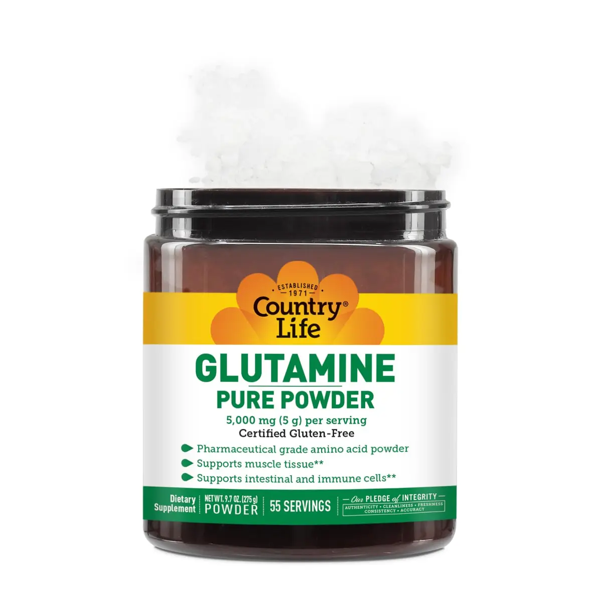 Country Life Glutamine Pure Powder 5,000 mg | Unflavored, 55 Servings, 9.7 oz | Supports Muscle & Gut Health - view 3