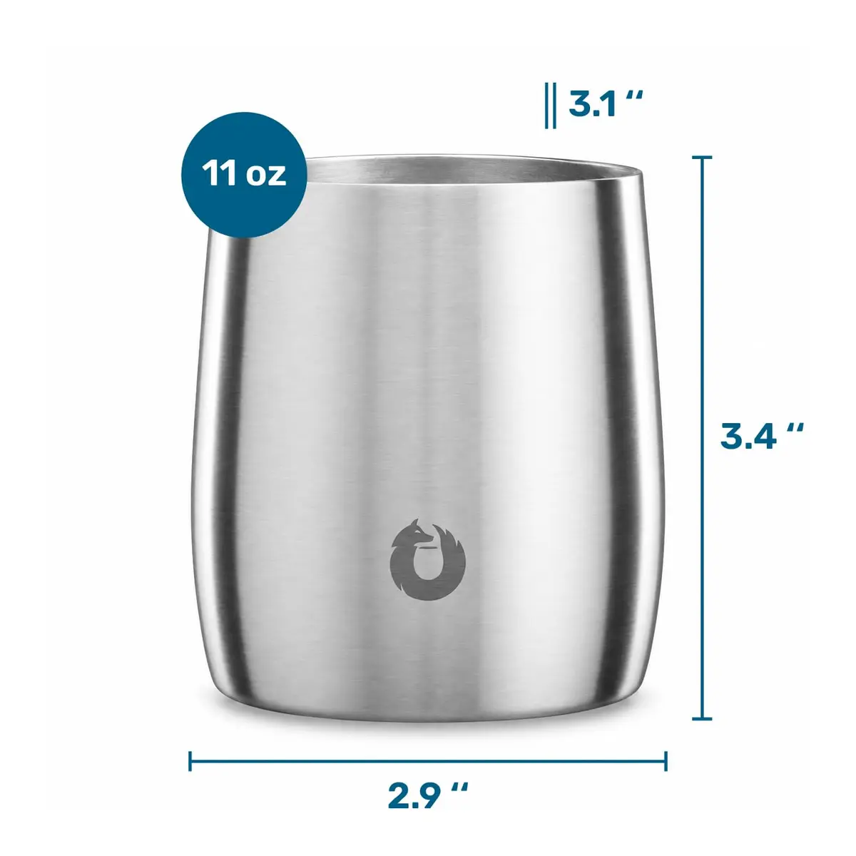Snowfox Insulated Whiskey Glasses 11oz | Vacuum Stainless Steel for Cold Drinks - view 8