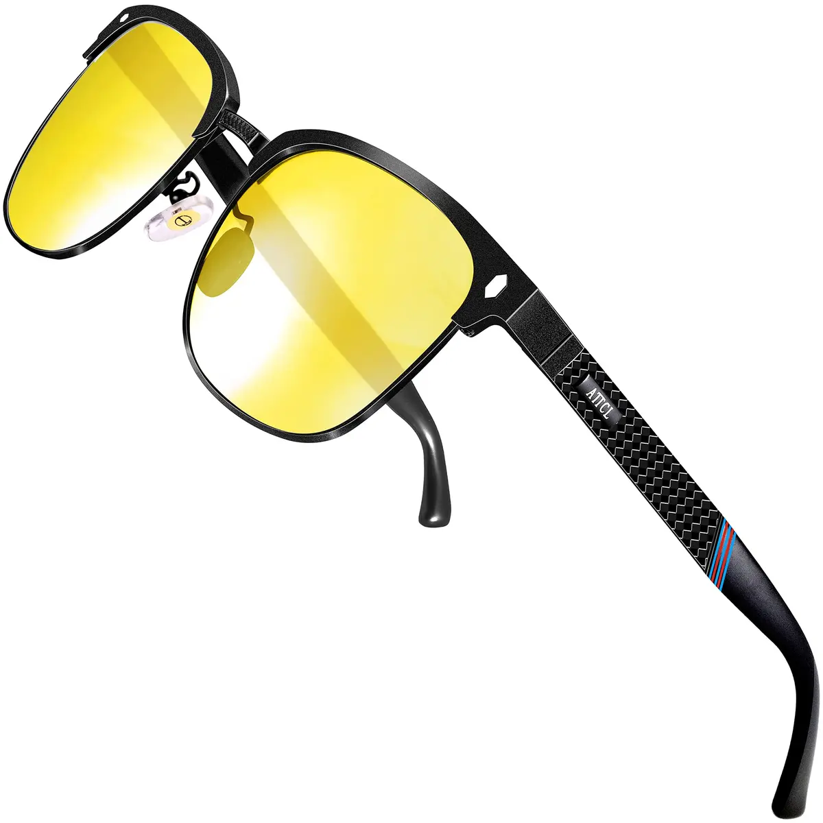 ATTCL Night Driving Glasses for Men & Women HD Yellow Lenses | Anti-Glare, Lightweight Metal Frame (135mm) | Night Safety - main product image