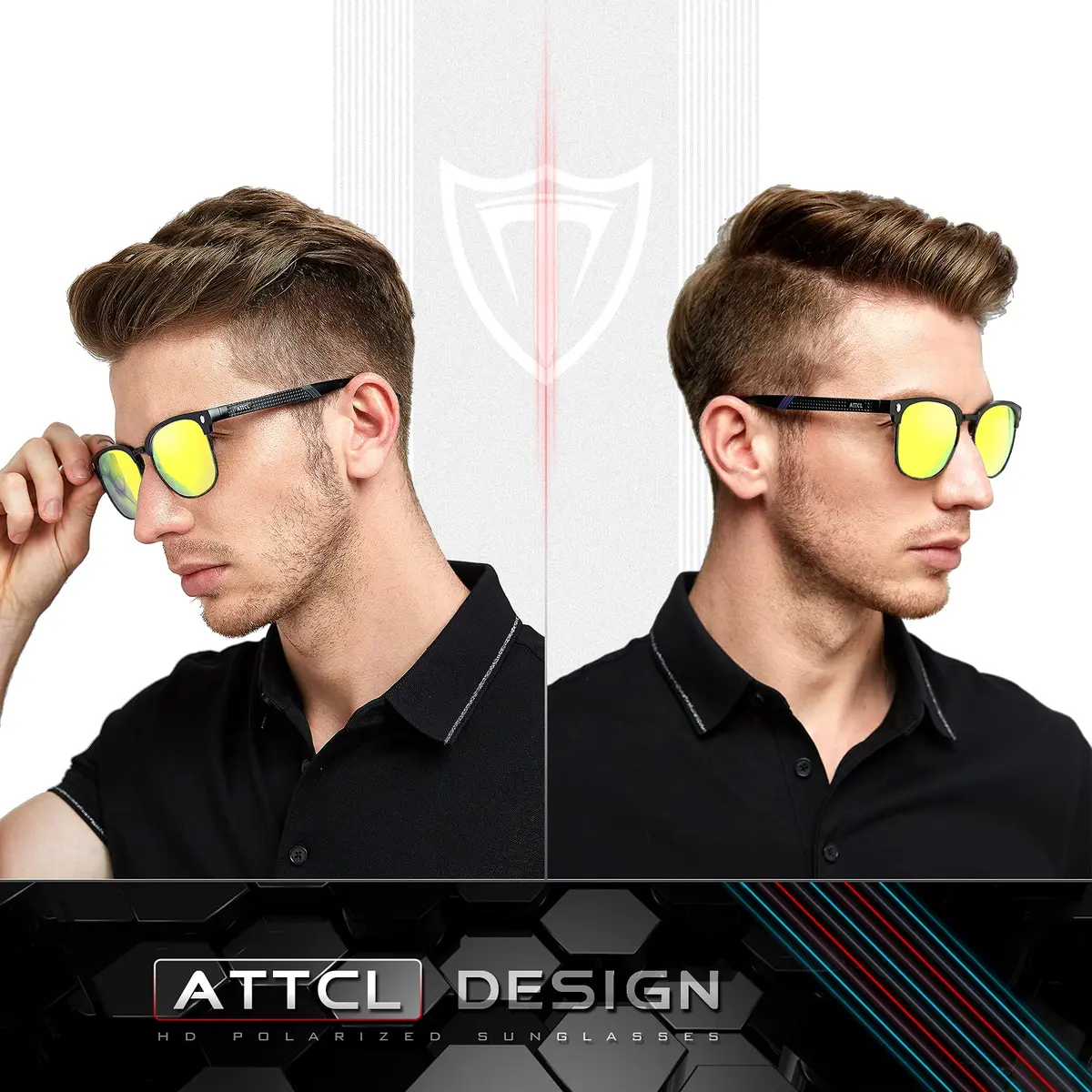 ATTCL Night Driving Glasses for Men & Women HD Yellow Lenses | Anti-Glare, Lightweight Metal Frame (135mm) | Night Safety - view 4