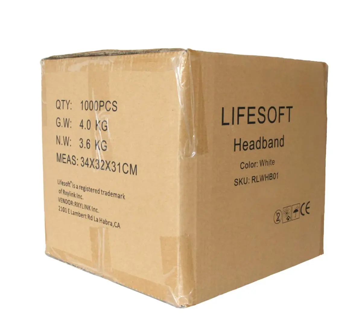 LIFESOFT Disposable Facial Spa Headbands Individual Wrapped, 100 Count (4" x 5.5" unstretched, stretches to 13") | Professional Use & Gentle Skin Fit - view 2
