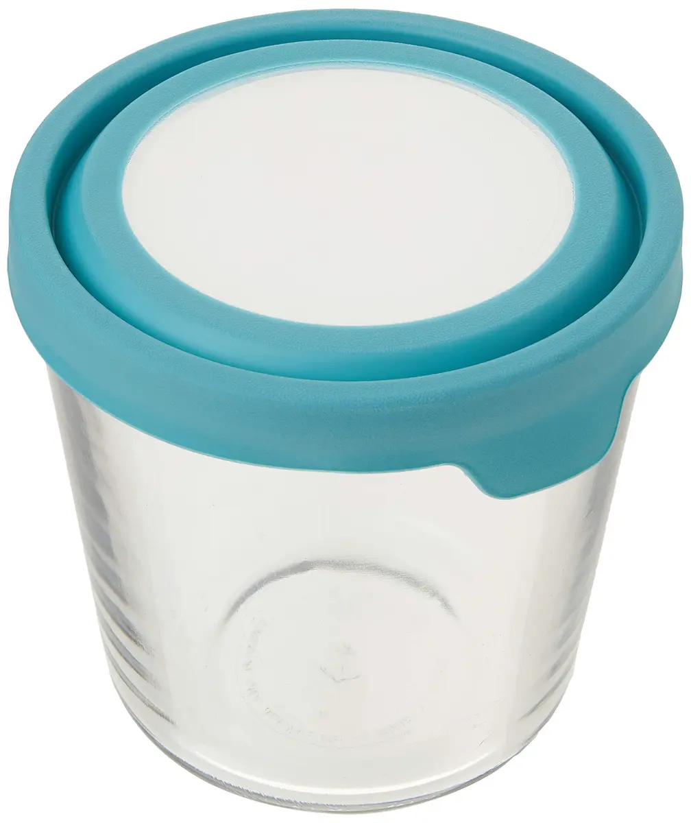 Anchor Hocking Trueseal Glass Food Storage Container with Airtight Lid, 7 Cup Tall, Mineral Blue | Microwave & Oven Safe - view 3