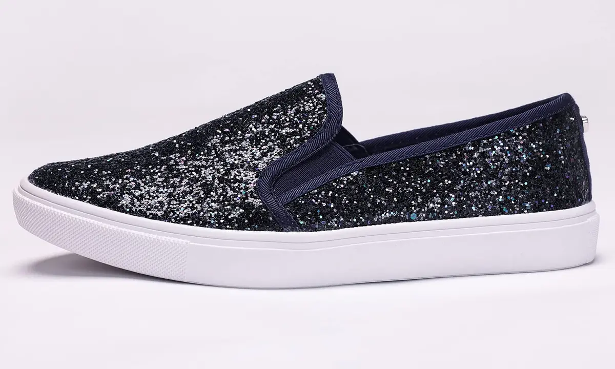 FEVERSOLE Women's Fashion Slip-On Sneakers Navy 8.5 M US | Trendy London Style, Comfortable & Non-Slip - view 4