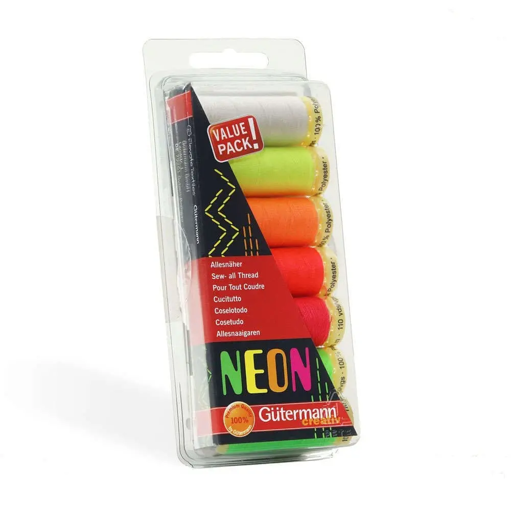 Gutermann Thread Set, Neon, 700m | Bright Polyester Sewing Thread for All Materials - view 4