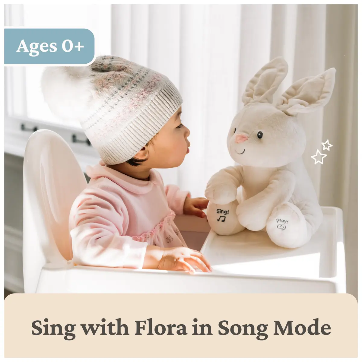 GUND Baby Flora Bunny 12-Inch Interactive Plush Toy | Musical, Animated, Soft for Babies 0+ - view 4