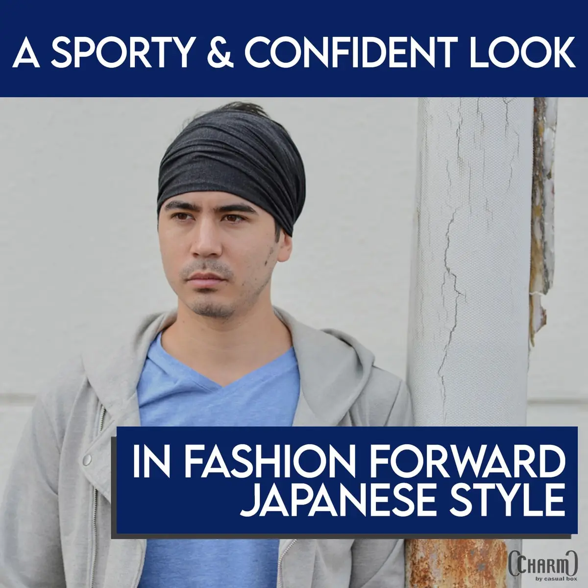 CHARM White Headband for Men, Japanese Style Head Wrap, L | Breathable, Secure Fit, Versatile Head Accessory - view 8