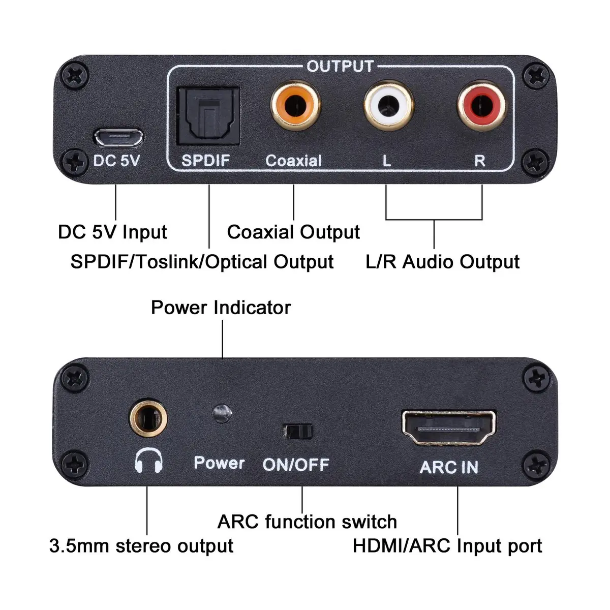 Tendak HDMI ARC Audio Extractor for HDTV Soundbar Speaker Amplifier | 192KHz PCM Support - view 3