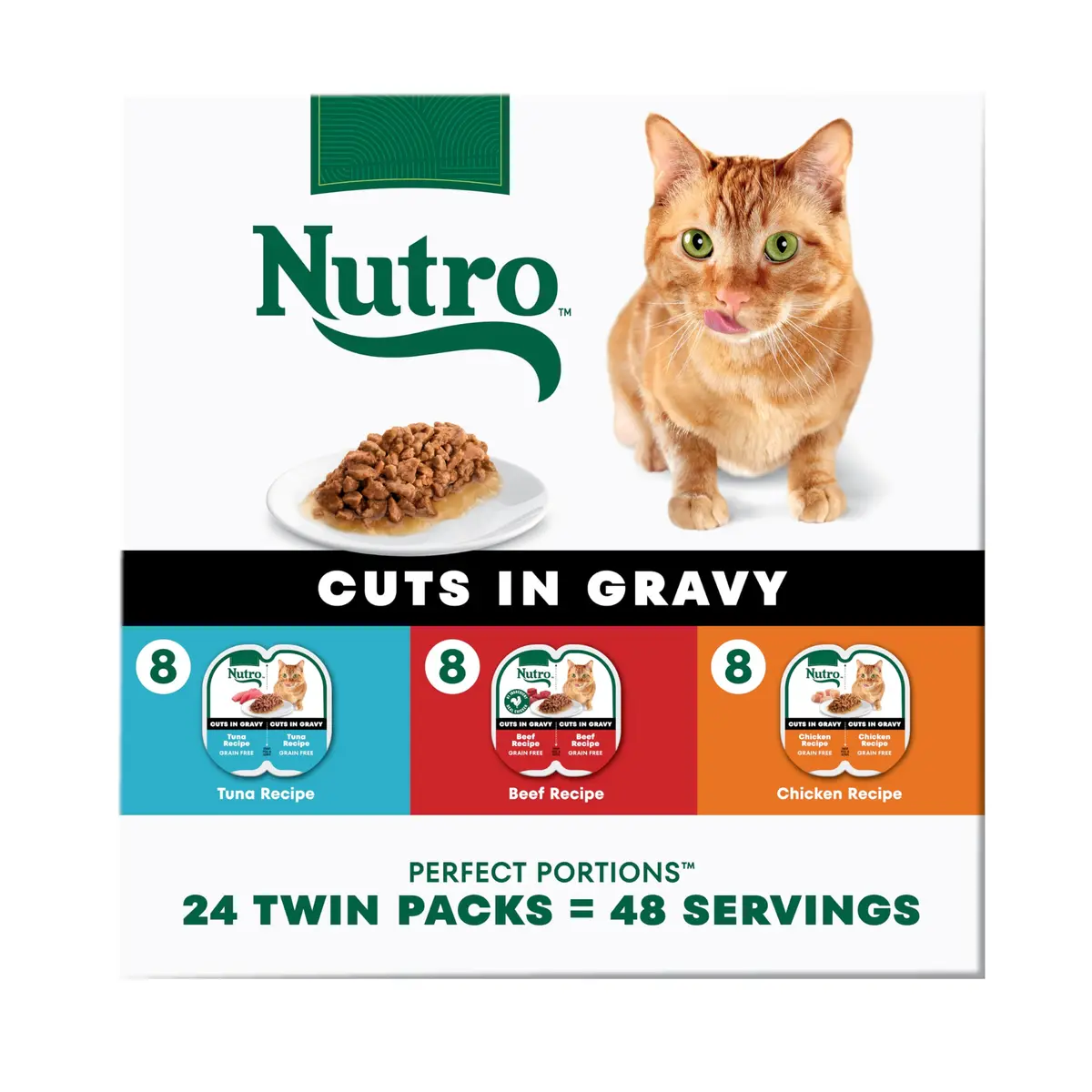 Nutro Perfect Portions Cuts Wet Cat Food Variety Pack 2.6 oz | Grain-Free, Complete Nutrition - main product image