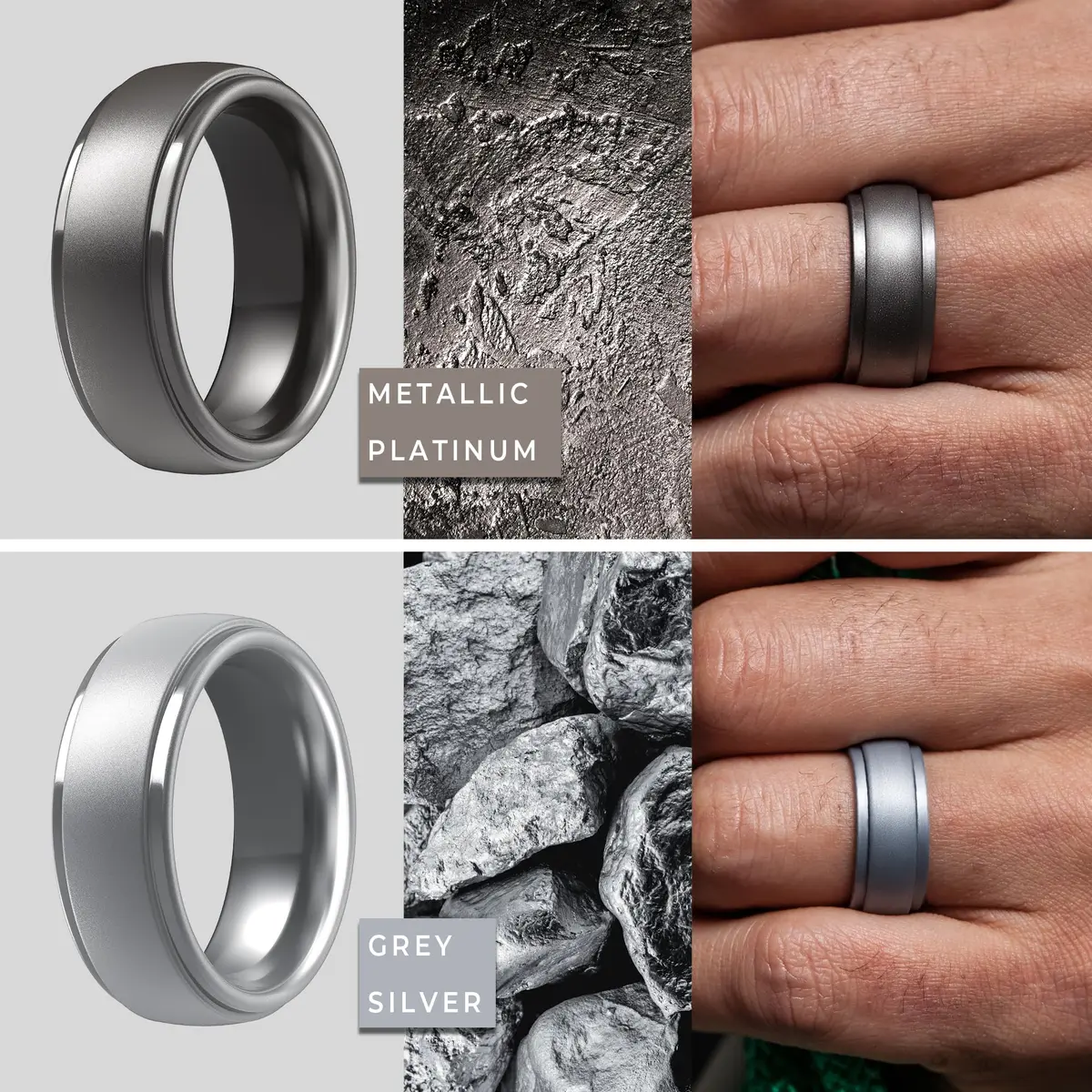 ThunderFit Silicone Rings for Men, 10mm Wide, Hypoallergenic, Water-Resistant, Safe for Active Lifestyle - view 4