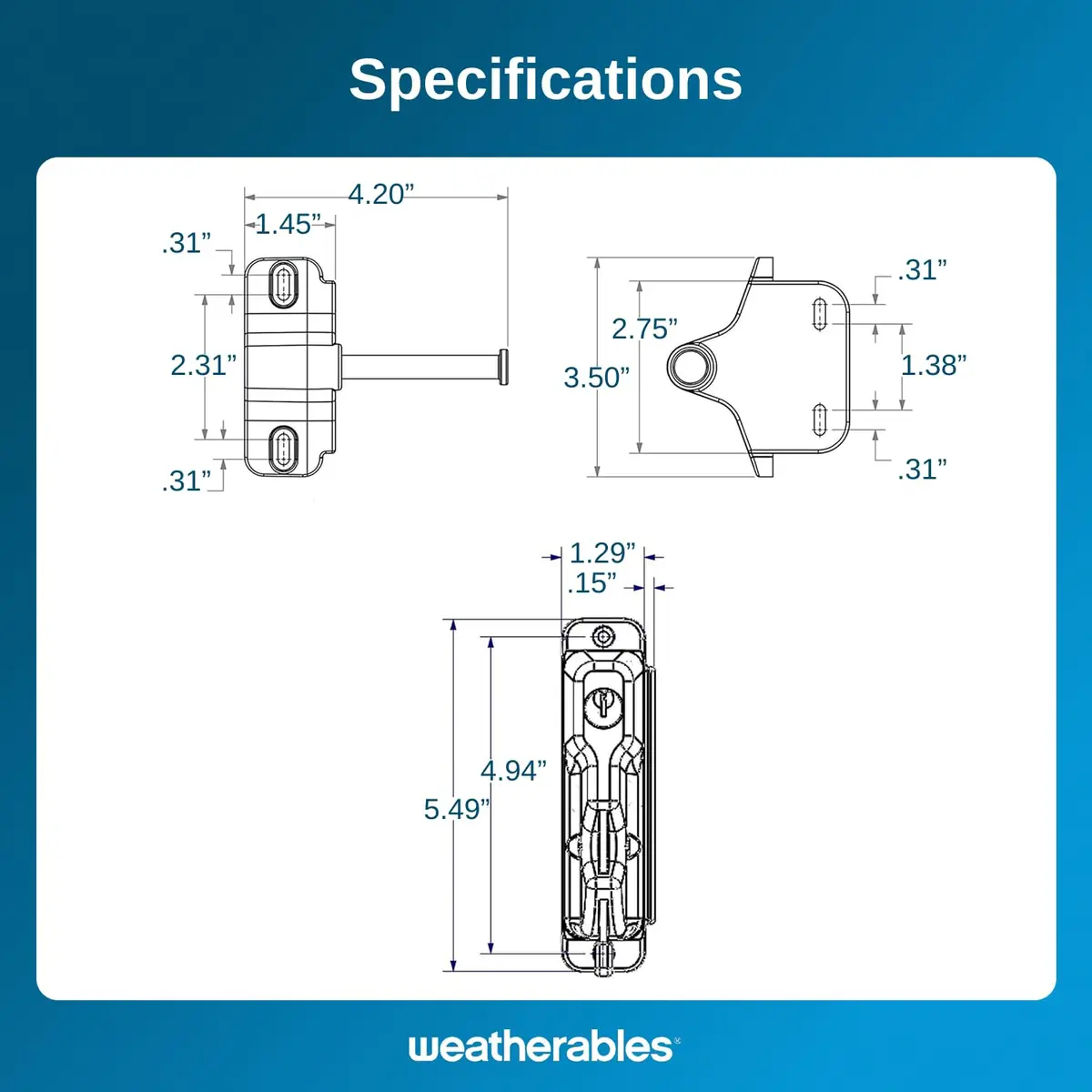Weatherables Keystone Gate Latch Heavy Duty Zinc Lockable 1-Sided | Fits Metal, Wood & Vinyl Fences - view 7