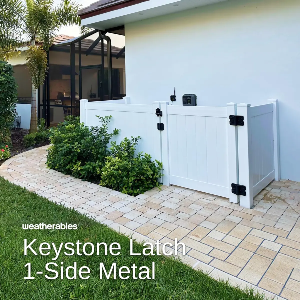 Weatherables Keystone Gate Latch Heavy Duty Zinc Lockable 1-Sided | Fits Metal, Wood & Vinyl Fences - view 2