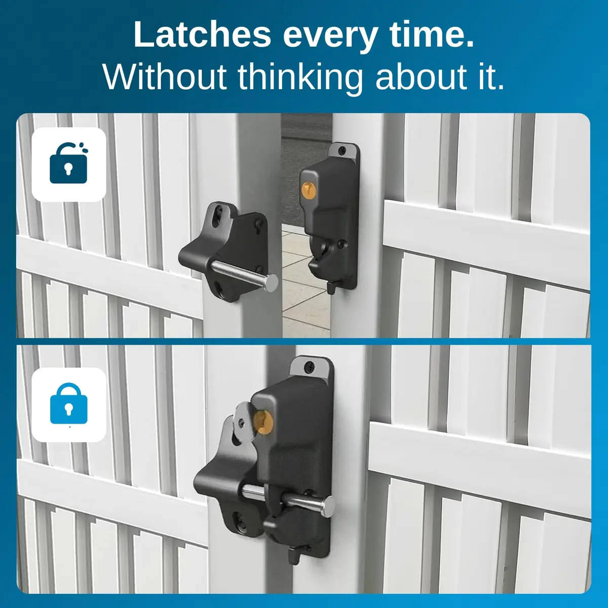 Weatherables Keystone Gate Latch Heavy Duty Zinc Lockable 1-Sided | Fits Metal, Wood & Vinyl Fences - view 3