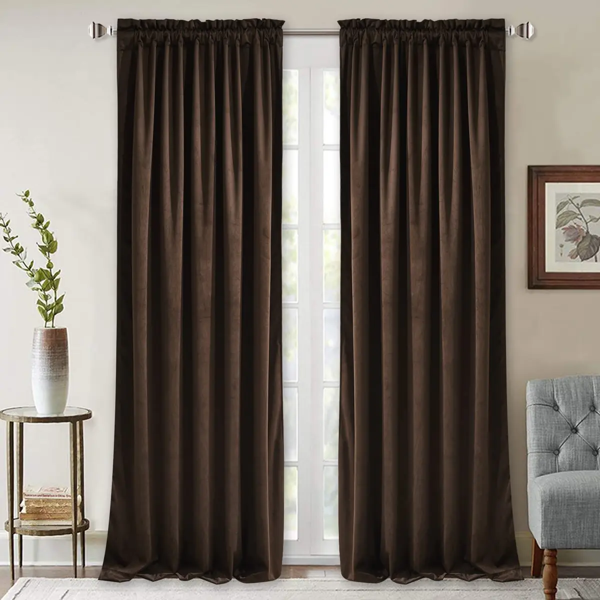 StangH Blackout Velvet Curtains 96 inches | Luxurious 300 GSM, Thermal Insulation, Privacy & UV Protection - main product image