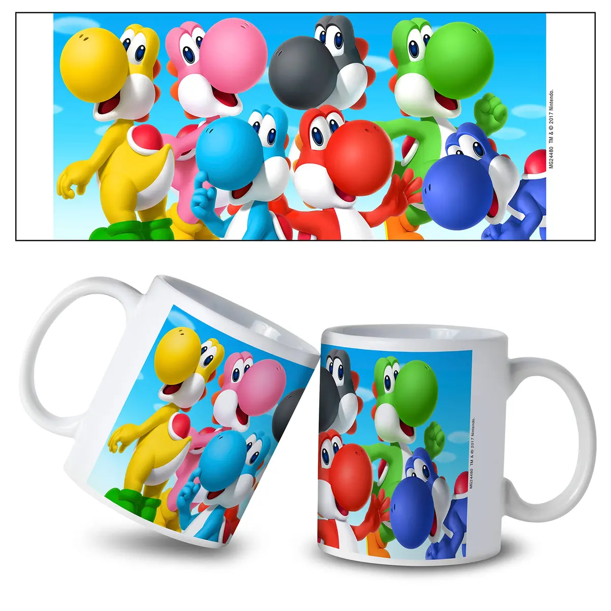 Pyramid America Super Mario Yoshi Mug - 11 oz. Ceramic Cup for Coffee, Cocoa & Tea Drinkers - Chip Resistant & Printed Both Sides - view 3