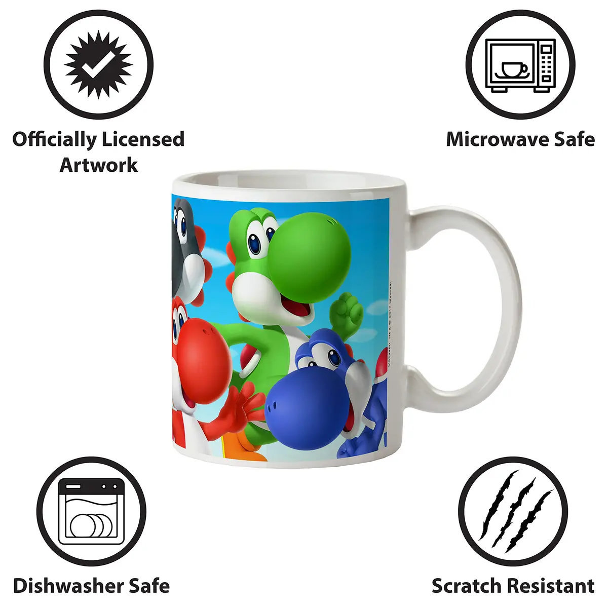 Pyramid America Super Mario Yoshi Mug - 11 oz. Ceramic Cup for Coffee, Cocoa & Tea Drinkers - Chip Resistant & Printed Both Sides - view 4