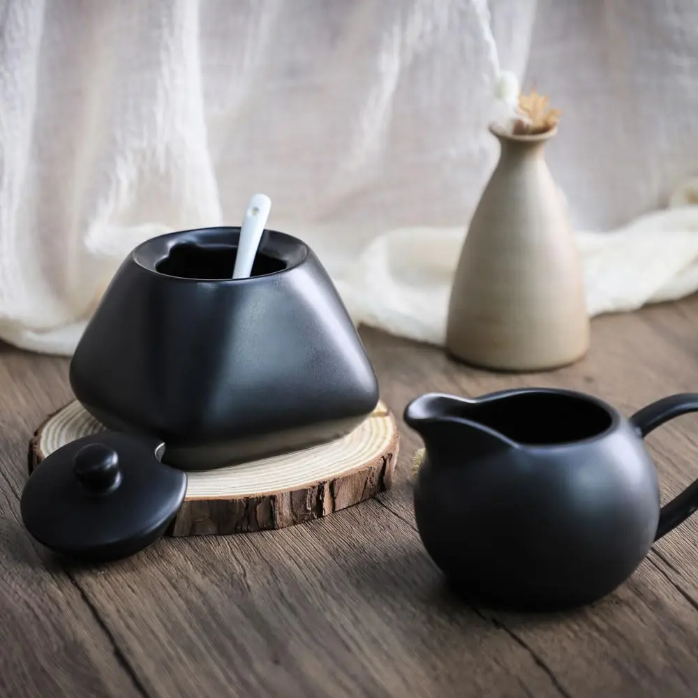 FUYU Matte Ceramic Creamer with Handle, 8oz | Small Coffee Milk Pitcher for Home & Kitchen - view 5