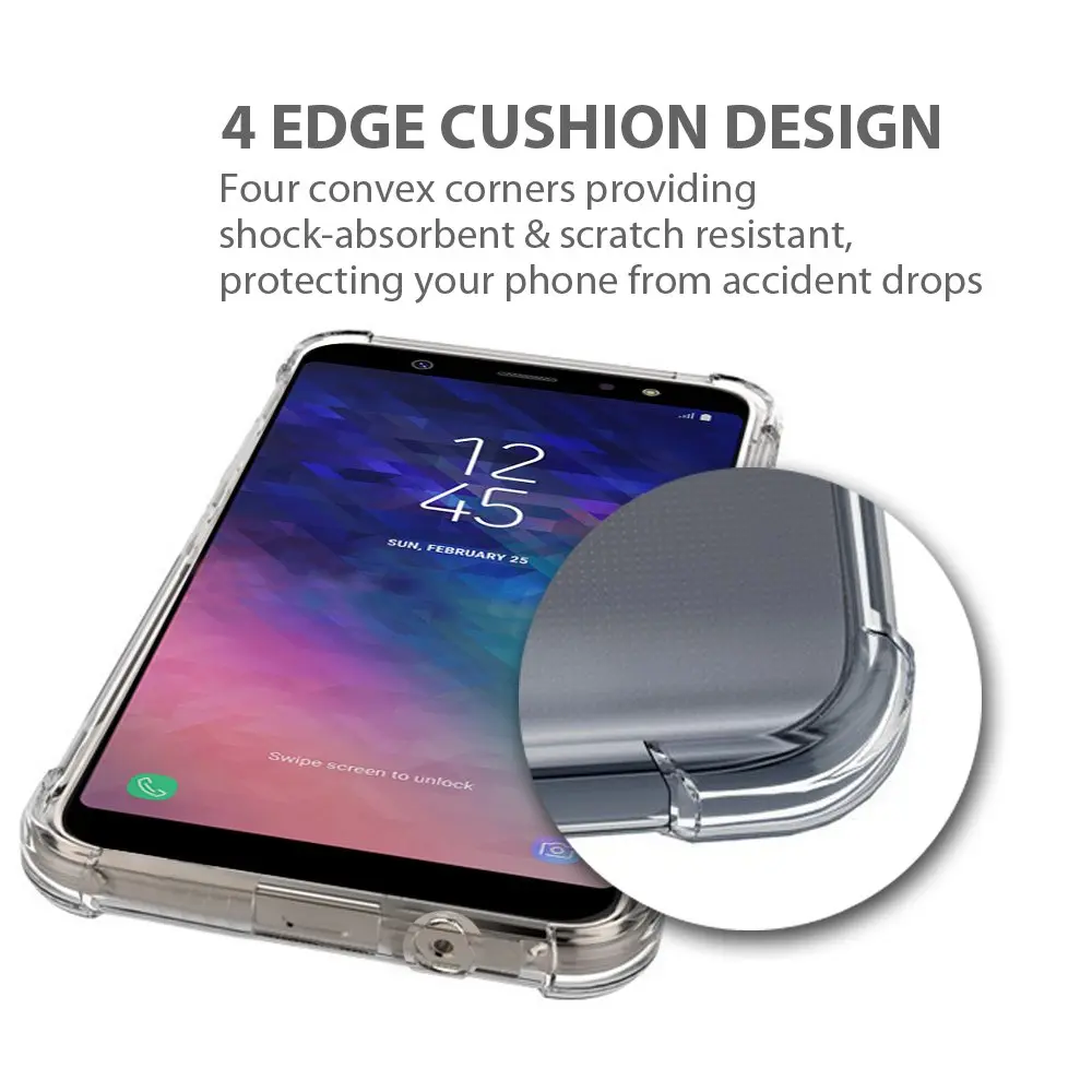 Zeking Crystal Clear TPU Case for Samsung Galaxy A6 (2018) - 1.5mm Thick | Protects Screen & Buttons - view 3