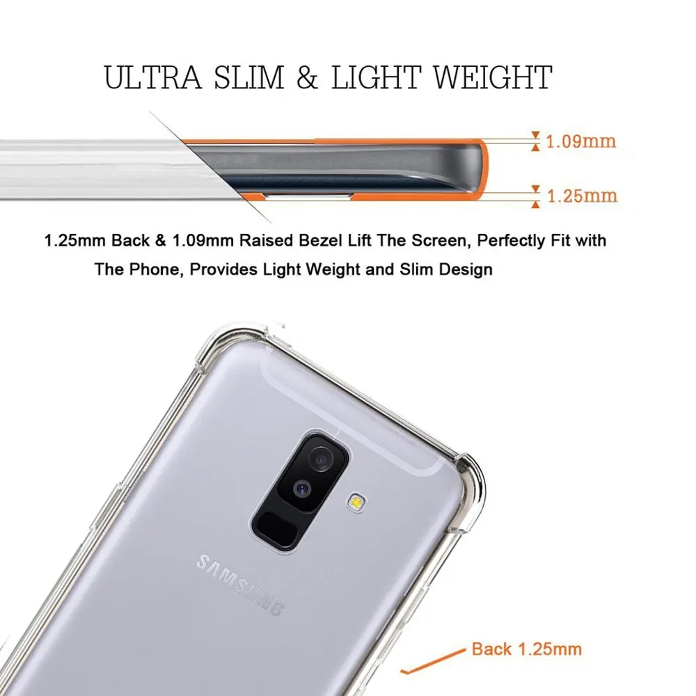 Zeking Crystal Clear TPU Case for Samsung Galaxy A6 (2018) - 1.5mm Thick | Protects Screen & Buttons - view 4