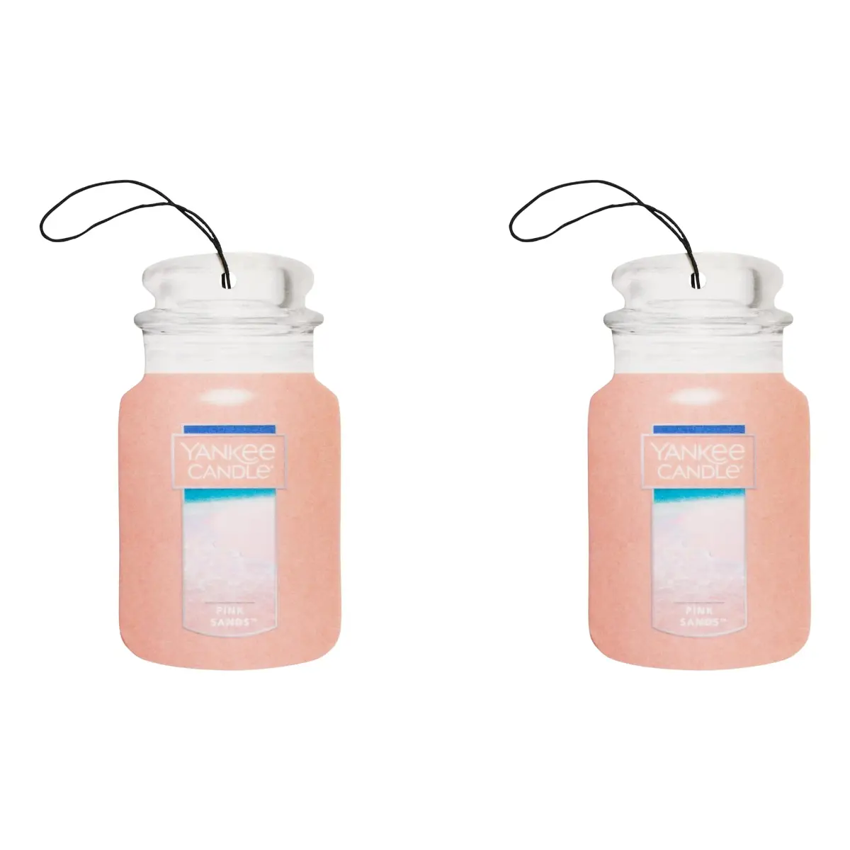 Yankee Candle Pink Sands Paper Car Jar Air Freshener, Pack of 2 | Exotic Island Escape Fragrance - main product image