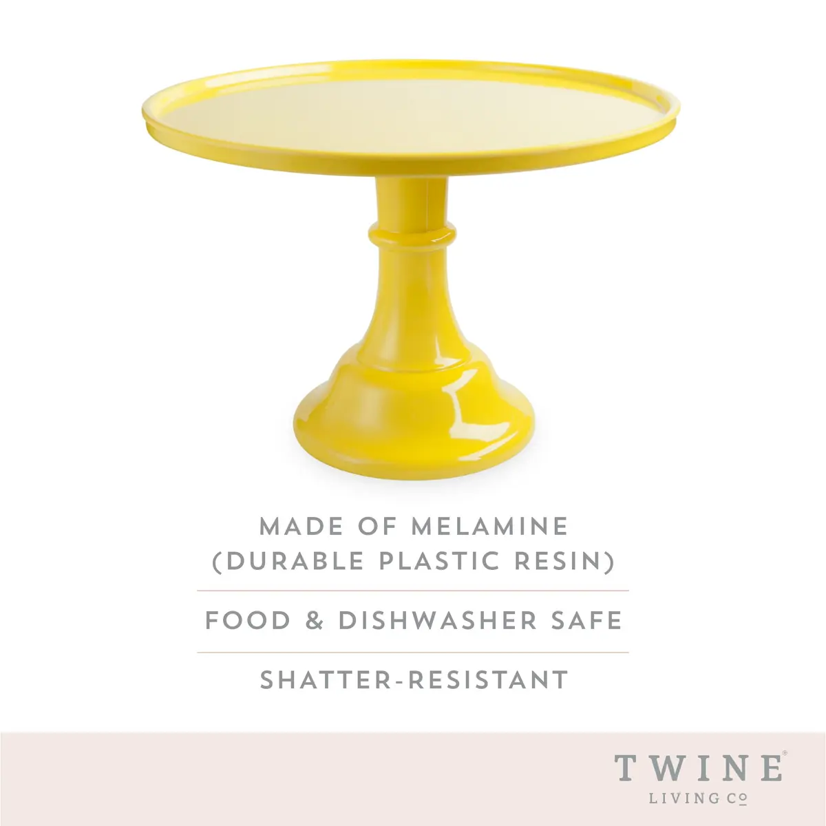 Twine Yellow Melamine Cake Stand | Durable Food Service Dessert Accessory (11.5 x 8 inches, Set of 1) - view 2
